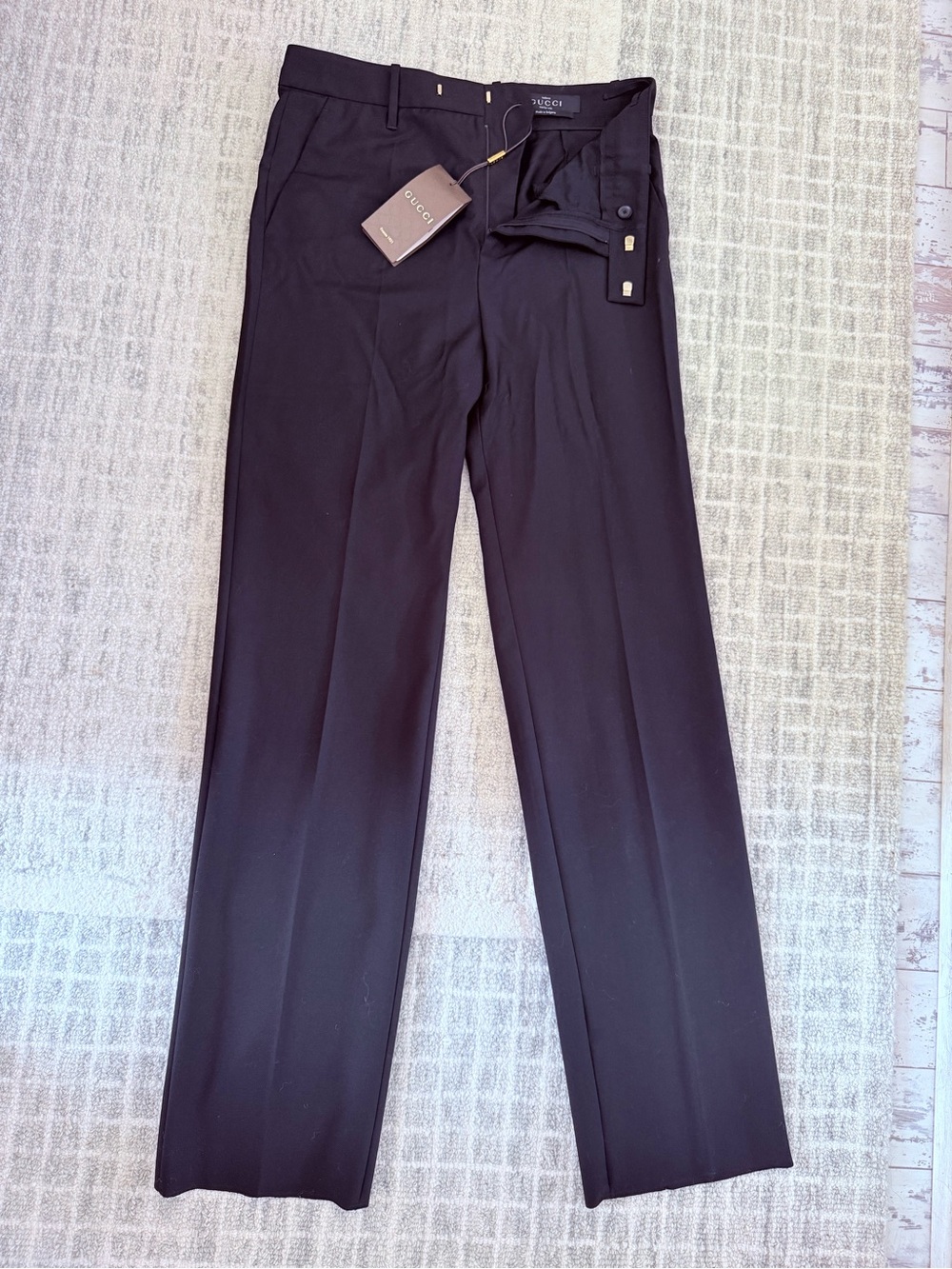 Gucci men's Black Straight-Leg uniform dress Pants